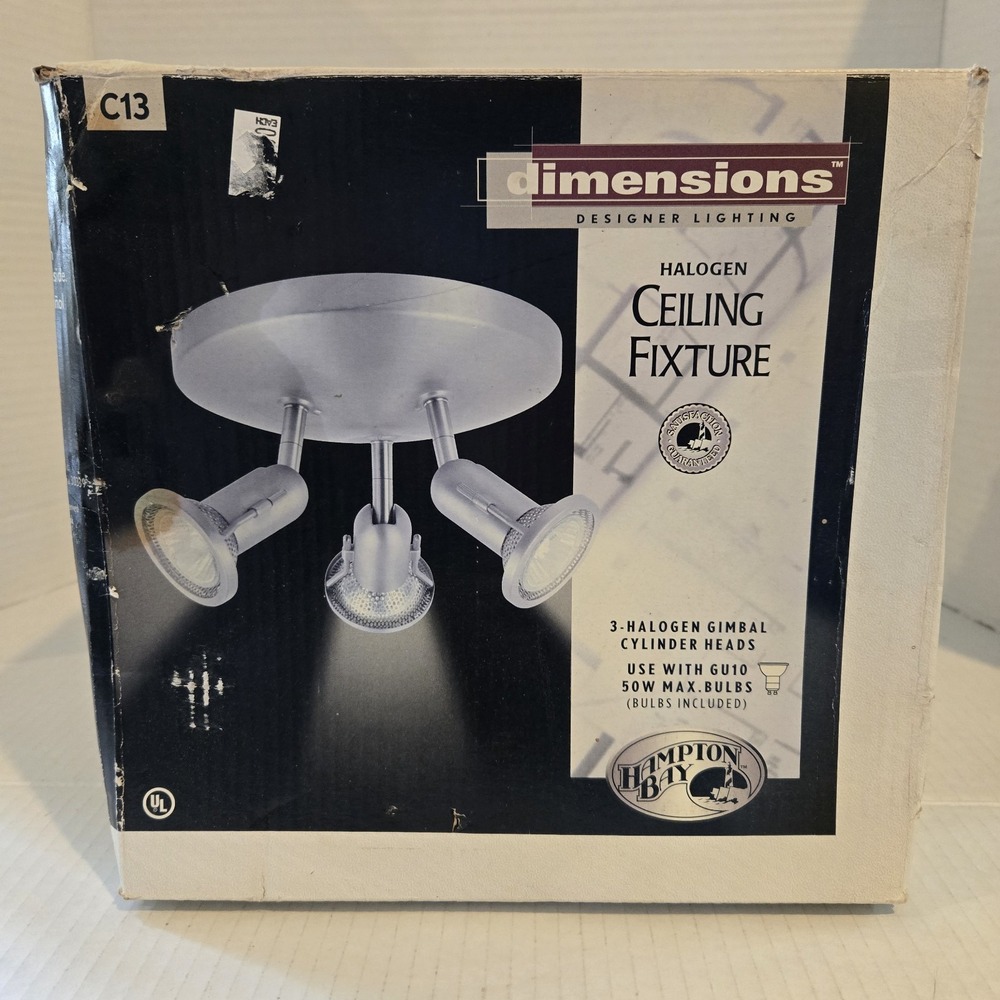 New Hampton Bay 3-Light Round-Base‎ Halogen Ceiling Designer Fixture 2004 C13